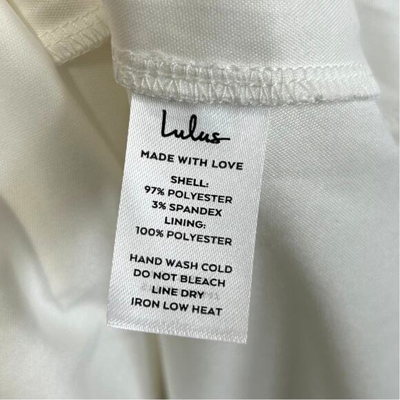 Lulus Divine Darling Ruffle Skater Dress NWT Women's Sz S White Wedding Mini - Picture 7 of 8